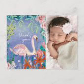 Carte Postale Cute Swan Princess Floral Merci (Devant)