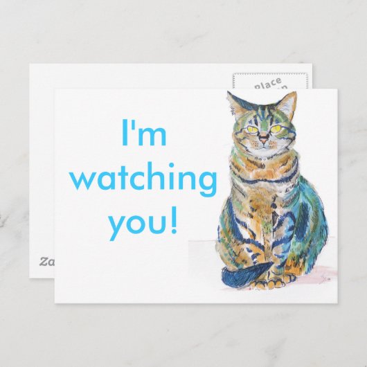 Carte Postale Cute tabby Chat (Devant / Derrière)