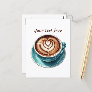 Carte Postale Cute tasse café ajouter du texte
