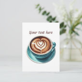 Carte Postale Cute tasse café ajouter du texte (Debout devant)