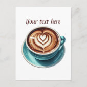 Carte Postale Cute tasse café ajouter du texte (Devant)