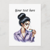 Carte Postale Cute tasse café ajouter du texte (Devant)