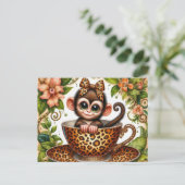 Carte Postale Cute teacup monkey jungle mug (Debout devant)