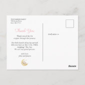 Carte Postale Cute Teddy Bear Gingham Girl Birth Announcement (Dos)