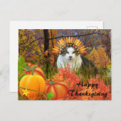 Carte Postale Cute Thanksgiving Chat Collage Art (Devant / Derrière)