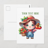 Carte Postale Cute tomato gnome customizable (Devant / Derrière)