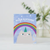 Carte Postale Cute Unicorn Chat (Debout devant)