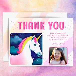 Carte Postale Cute Unicorn Magique fille Anniversaire Photo Merc