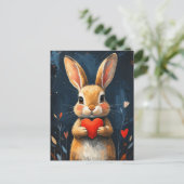 Carte Postale Cute Valentine Bunny Modern Art (Debout devant)