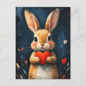 Carte Postale Cute Valentine Bunny Modern Art (Devant)