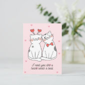 Carte postale Cute Valentine Cat Couple (Debout devant)