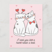 Carte postale Cute Valentine Cat Couple (Devant)