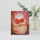 Carte Postale Cute Valentine Chat (Debout devant)