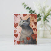 Carte Postale Cute Valentine Chat (Debout devant)