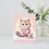 Carte Postale Cute Valentine kitty (Debout devant)