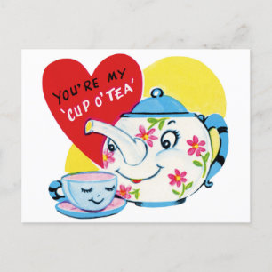 Carte postale Cute Valentine Teapot