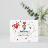 Carte Postale Cute Valentine's day couple hearts custom (Debout devant)