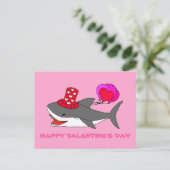 Carte Postale Cute Valentine's Day Shark (Debout devant)