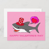 Carte Postale Cute Valentine's Day Shark (Devant / Derrière)