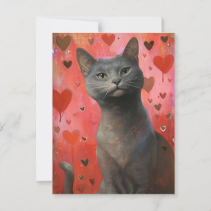 Carte Postale Cute Valentines Jour Chat