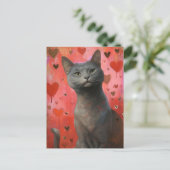 Carte Postale Cute Valentines Jour Chat (Debout devant)