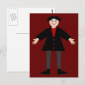 Carte Postale Cute Vampire Halloween (Devant / Derrière)