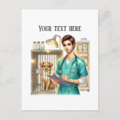 Carte Postale Cute Veterinarian Office customizable (Devant)