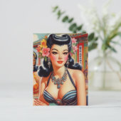 Carte Postale Cute Vinage Oriental Girls (Debout devant)