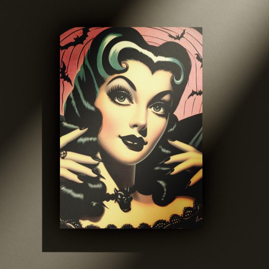 Carte Postale Cute Vintage Goth Pin up