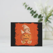 Carte Postale Cute Vintage Halloween Salutations Citrouille (Debout devant)