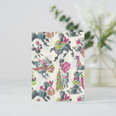 Carte Postale Cute Vintage Poodles De Vacances S'Amuser (Debout devant)