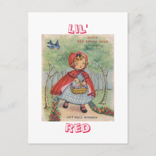 Carte postale Cute Vintage Red Riding Hood (Devant)