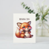 Carte Postale Cute Vous manquez renard (Debout devant)