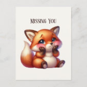 Carte Postale Cute Vous manquez renard (Devant)