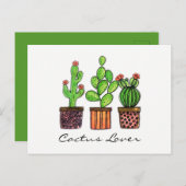 Carte Postale Cute Watercolor Cactus (Devant / Derrière)
