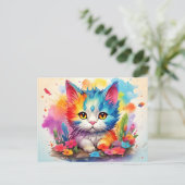 Carte Postale Cute Watercolor Cat # 9 (Debout devant)