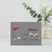 Carte Postale Cute Watercolor Golf Fun Golf Calling Quote (Debout devant)