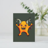Carte Postale Cute Weird Horned Little Devil Creator (Debout devant)