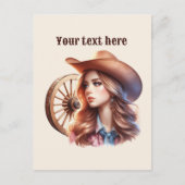 Carte Postale Cute Western Cowgirl ajouter un message (Devant)