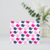 Carte Postale Cute Whales, Pattern of Whales, Sea Animals (Debout devant)