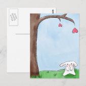 Carte Postale Cute white bunny (Devant / Derrière)