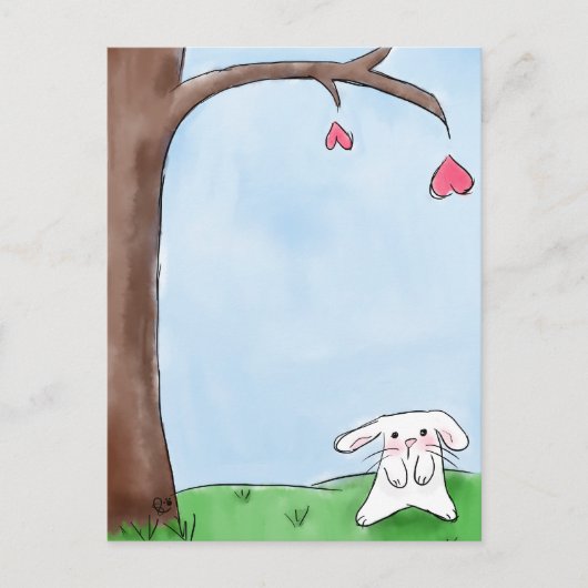 Carte Postale Cute white bunny (Devant)