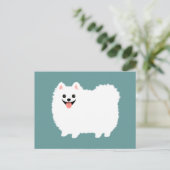 Carte Postale Cute White Pomeranian (Debout devant)