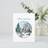 Carte Postale Cute Winter scène personnalisable (Debout devant)
