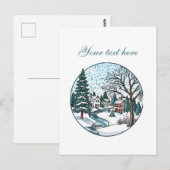 Carte Postale Cute Winter scène personnalisable (Devant / Derrière)