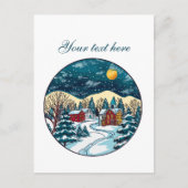 Carte Postale Cute Winter scène personnalisable (Devant)