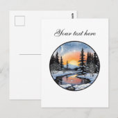 Carte Postale Cute Winter scène personnalisable (Devant / Derrière)