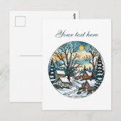 Carte Postale Cute Winter scène personnalisable (Devant / Derrière)