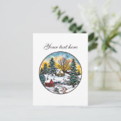 Carte Postale Cute Winter scène personnalisable (Debout devant)