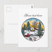 Carte Postale Cute Winter scène personnalisable (Devant / Derrière)